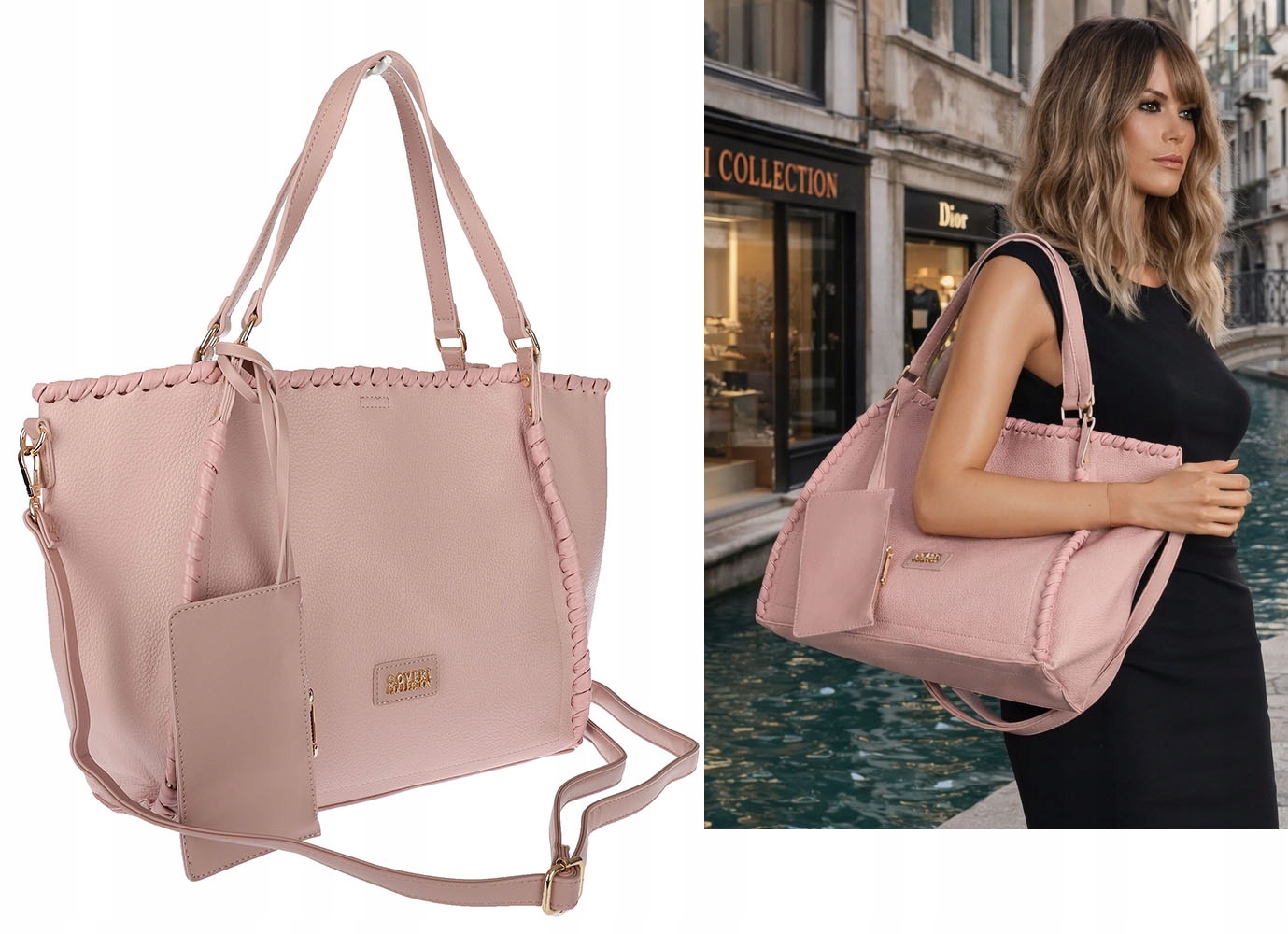 Dámská kabelka A4 loďka Shopper Taška přes rameno Kabelka Přes Rameno CC6692 Růžová