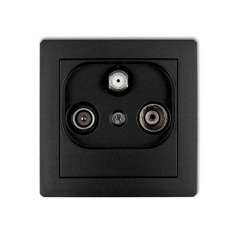 Zásuvka Rtv-sat černá Deco Karlik 12DGST