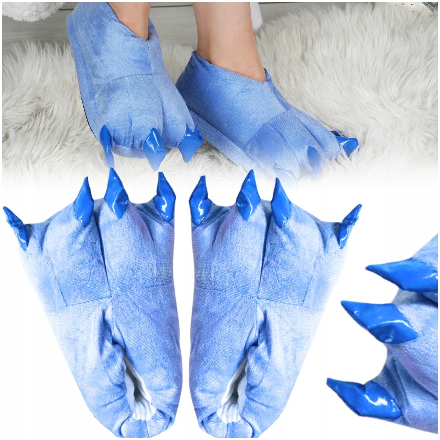 KAPCIE PANTOFLE PLUSZOWE DAMSKIE MĘSKIE ONESIES 35-40 M PREZENT MIKOŁAJKI