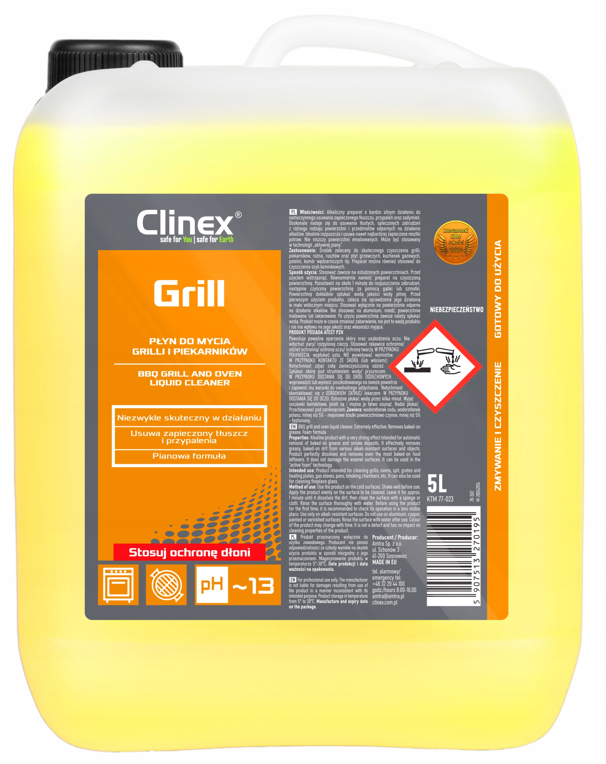

Clinex Grill Płyn Do Mycia Grilli I Piekarników 5L