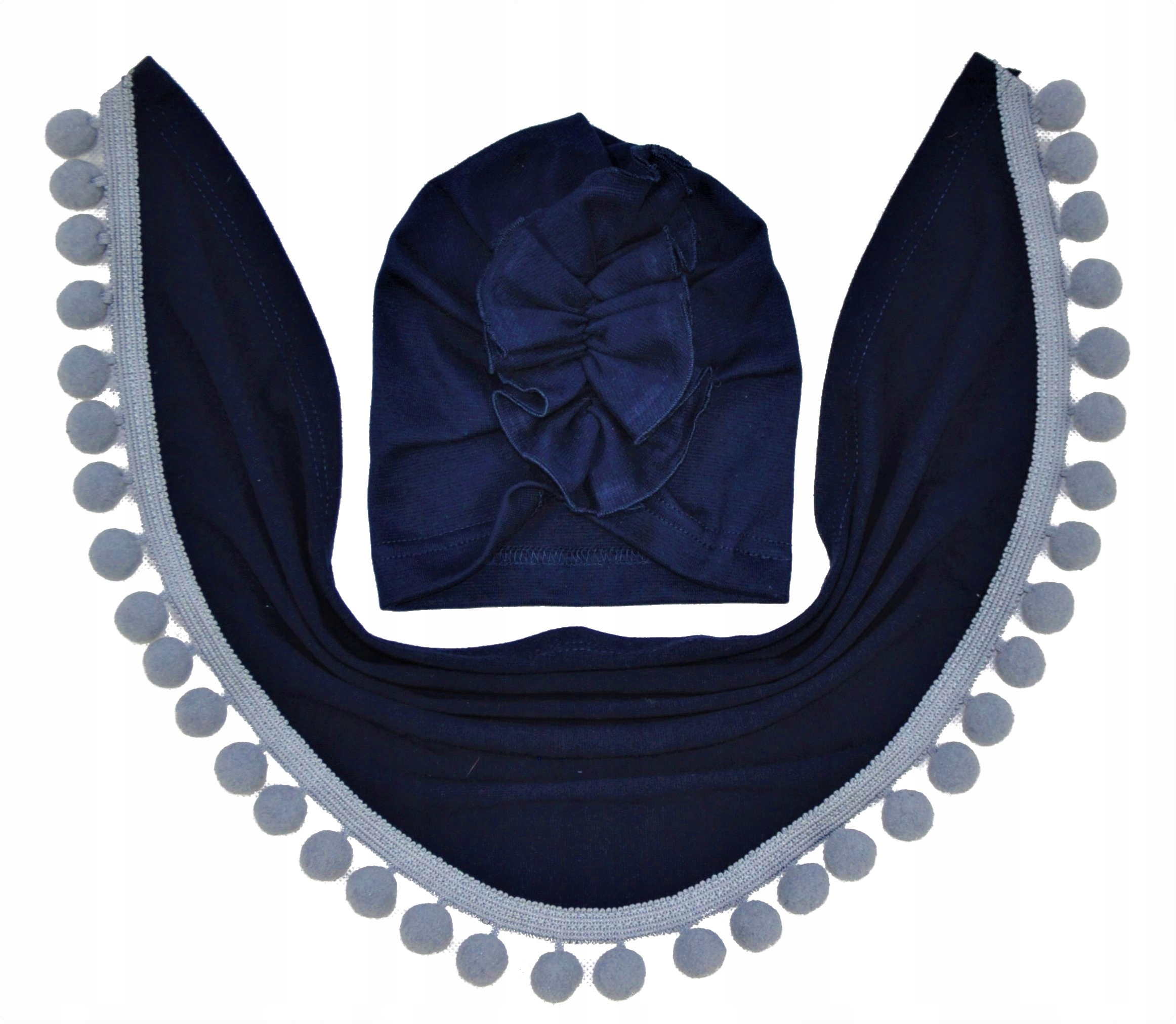 

Komplet Wiosna-jesień Czapka Turban Chusta r.48-50