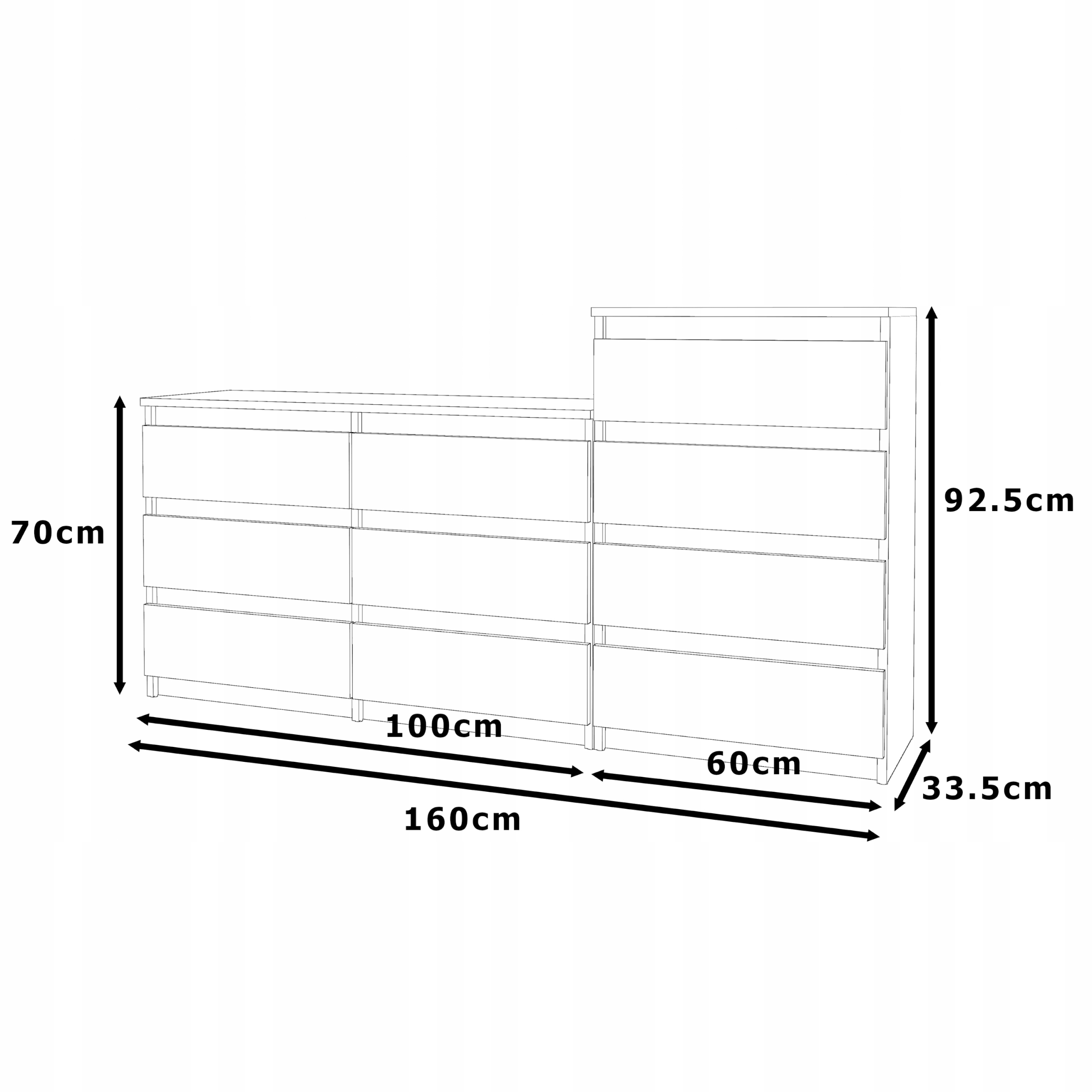 KOMODA SALON SZAFKA 6+4 SZUFLAD SZARY DĄB WOTAN Kolekcja StivHit