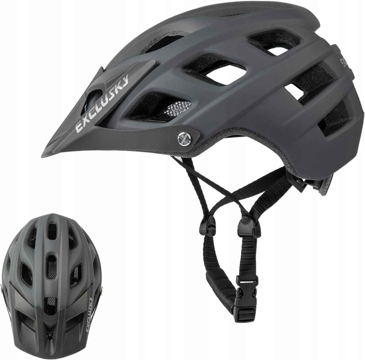 Kask Rowerowy Dla Dorosłych L 56-61Cm Z Daszkiem Wentylowany Szosowy Trwały