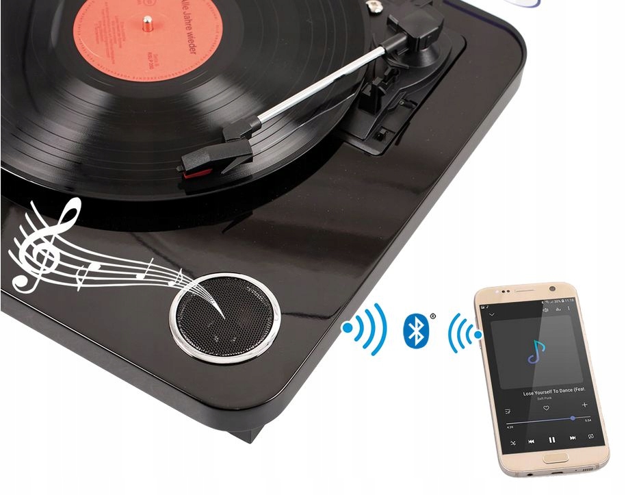 Gramofon Maginon RETRO AUX USB SD BLUETOOTH REC Kolor brązowy