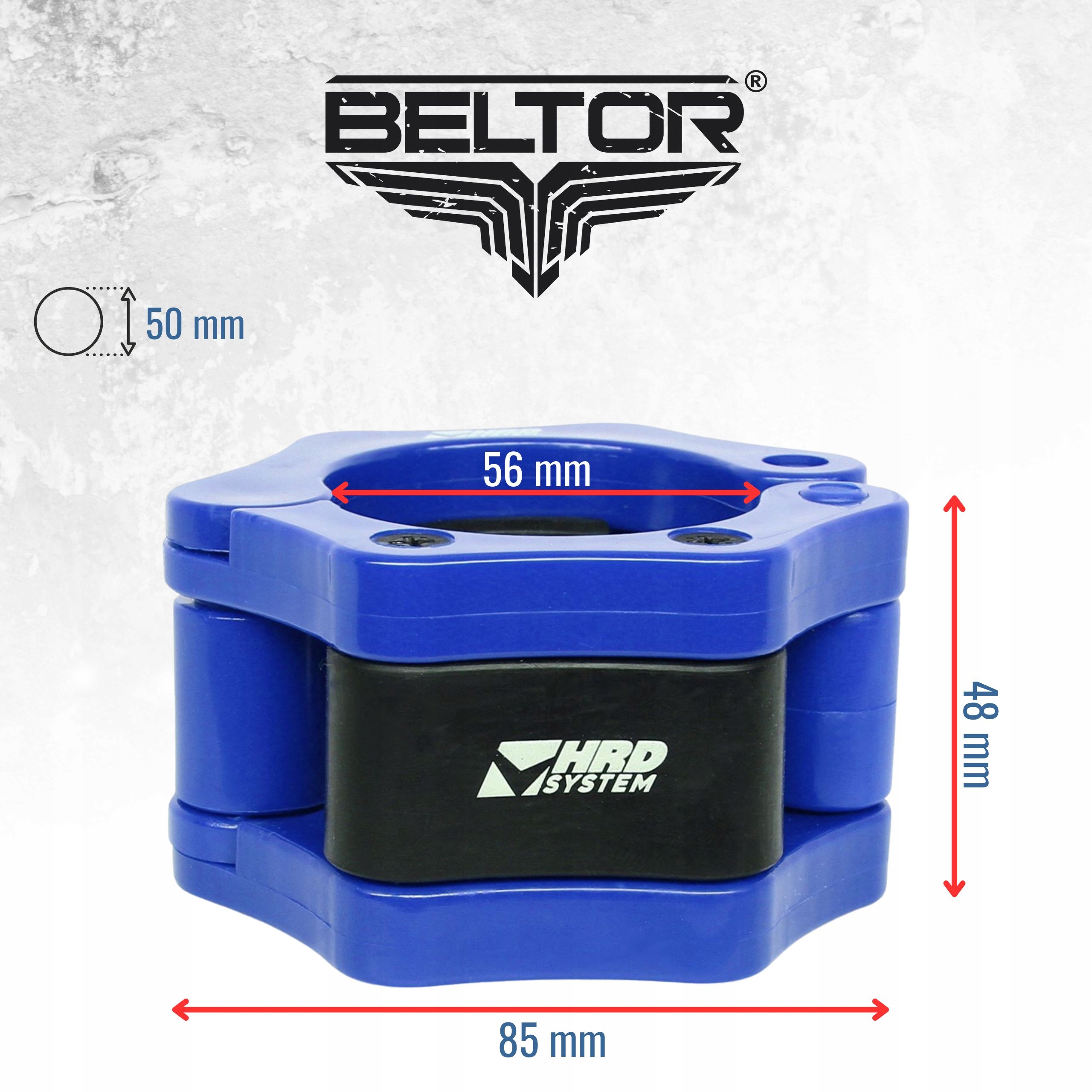 HRD SYSTEM ZACISKI NA GRYF OLIMPIJSKI 50MM SZTANGĘ HG 2 SZT. NIEBIESKIE Liczba zacisków w zestawie 2