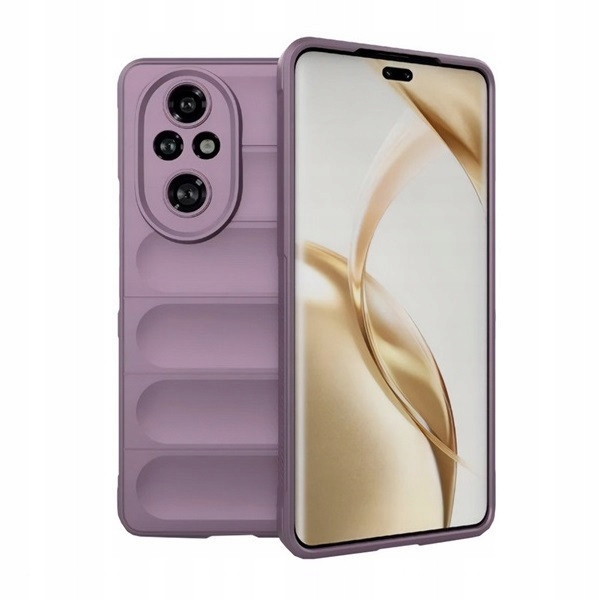 Huawei Honor 200 Pro, Etui silikonowe, średnio odporne na uderzenia, wzór 3D, fioletowe