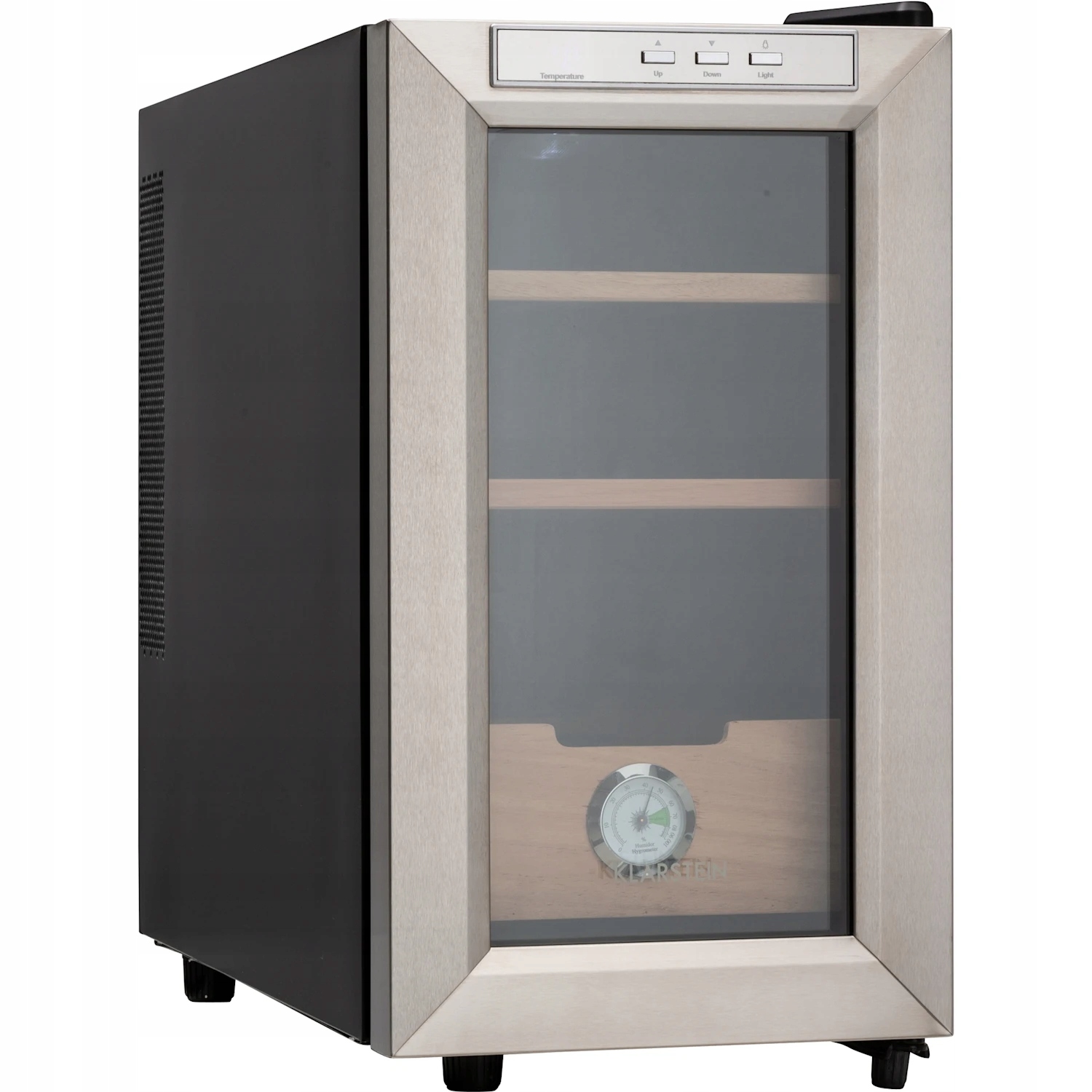 Mała Lodówka Chłodziarka Humidor Na Cygara Klarstein Led 25CM 30L Srebrna