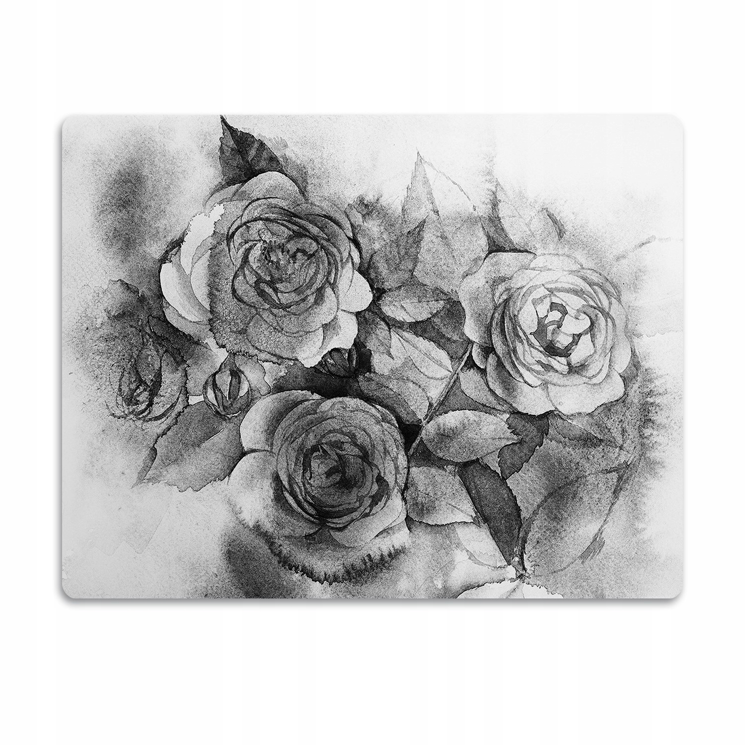 Levně Podložka pod misku Černobílé růže 90x60 cm