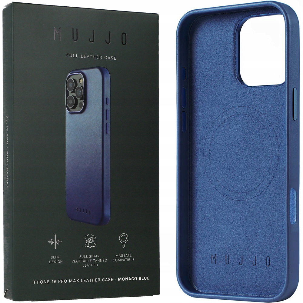 Pouzdro pro iPhone 16 Pro Max, Mujjo přírodní kůže, pouzdro na zadní kryt, pouzdro