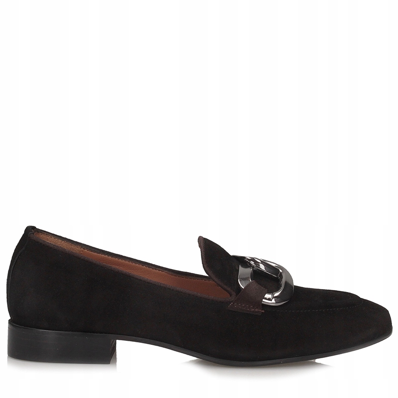 Dámské mokasíny Přírodní kůže Plochý podpatek Nazouvací Černé vel. 39 1016-1