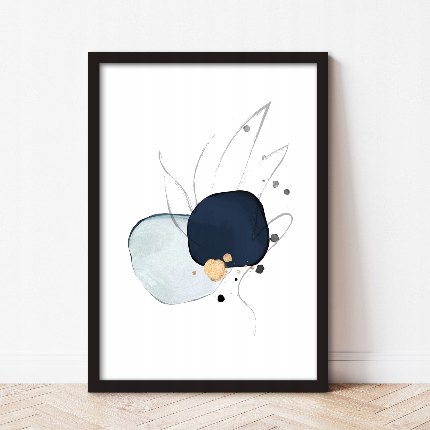 PLAKATY ABSTRAKCJA niebieskie minimalizm bez ramek Tematyka sztuka inna tematyka