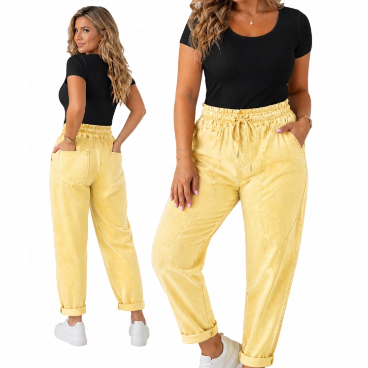 Džínové kalhoty Plus Size banánové elastické viskóza lycra 50 52 5XL 6XL