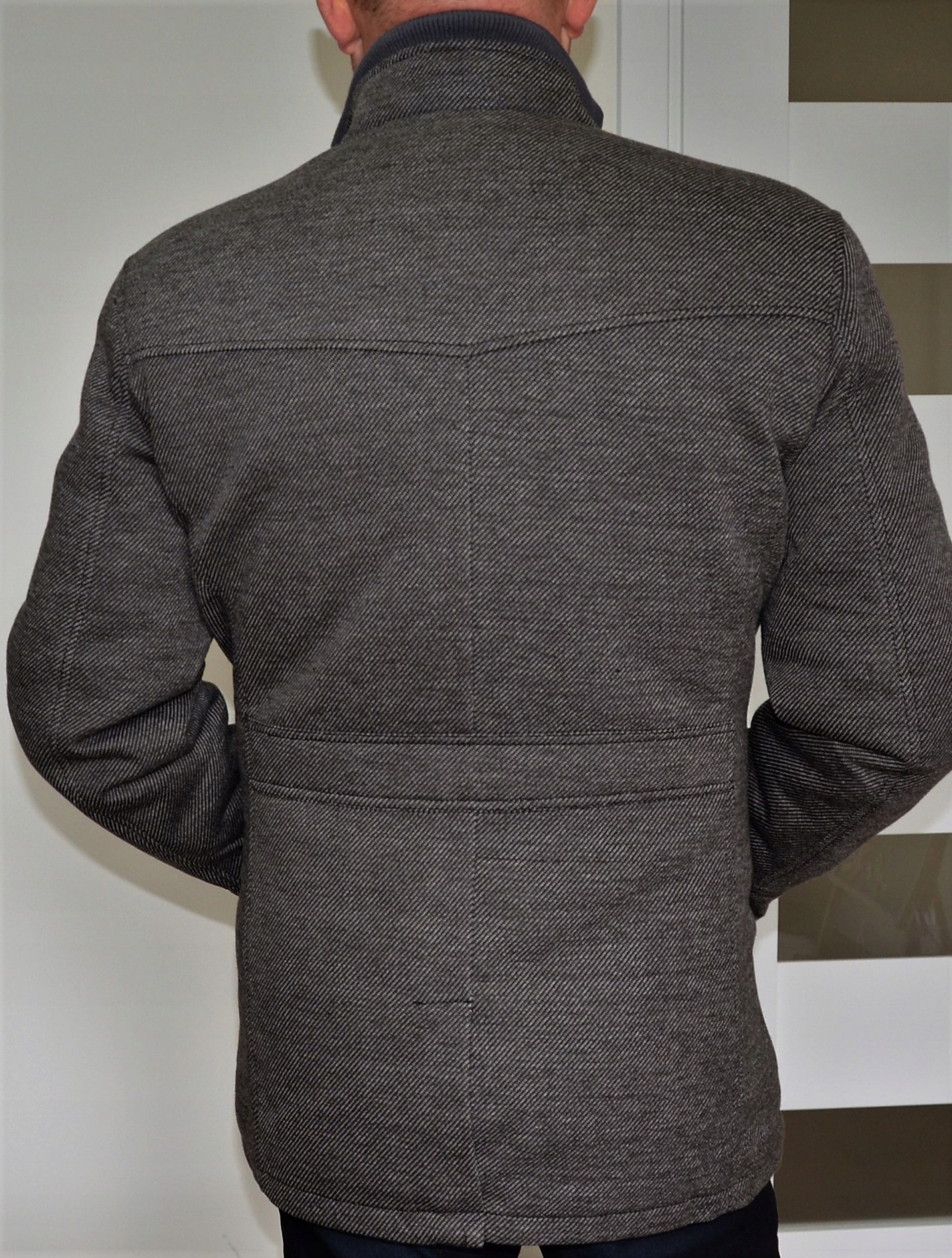 Płaszcz męski zimowy ocieplany szary Ciepły M Długość do połowy uda