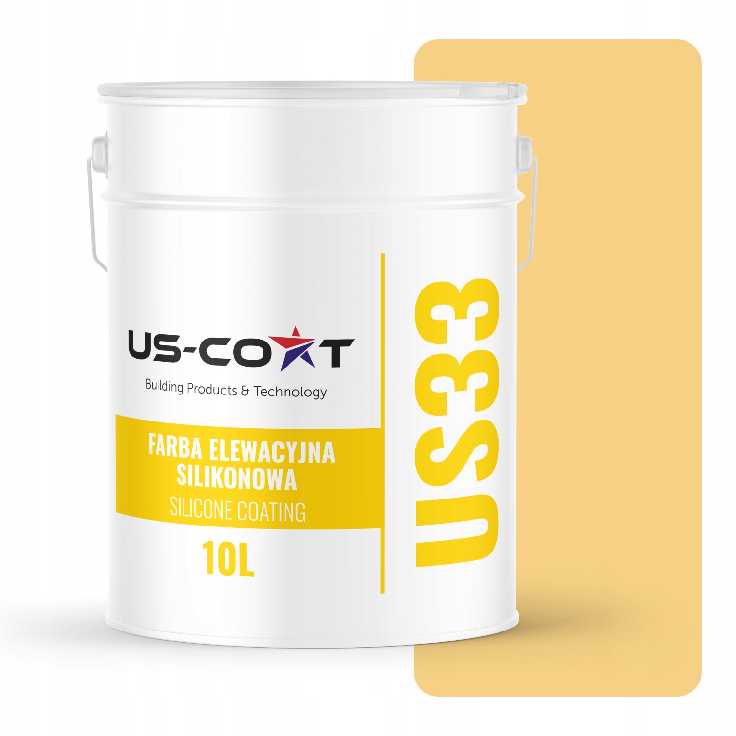 Silikónová Fasádová Farba Fasádová Žltá F645 Uv 10L Poľský Výrobca