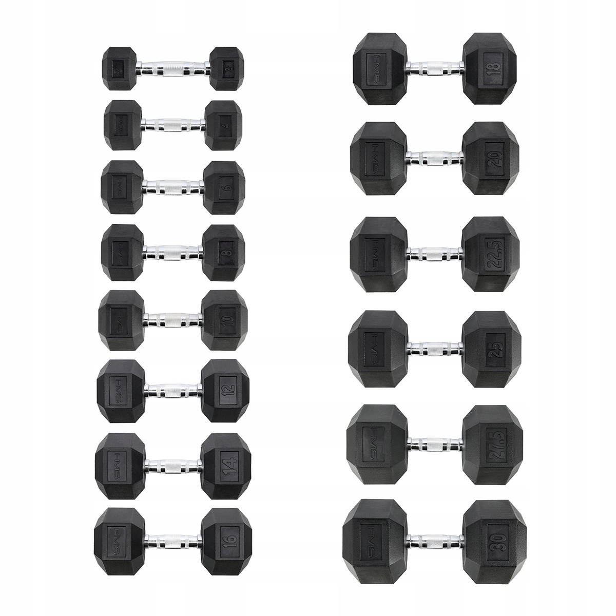 HANTLA DO ĆWICZEŃ HANTELKA GUMOWANA CIĘŻAREK 14KG Model HEX PRO BLACK 14 KG