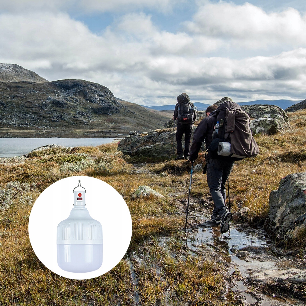 ŁADOWANA LAMPA KEMPINGOWA LED WODOSZCZELNA LAMPA AWARYJNA 100W Marka bez marki