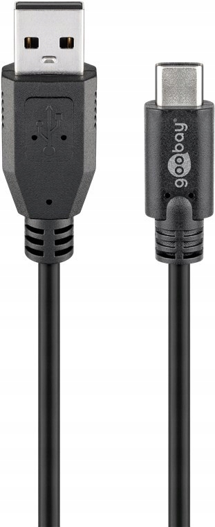 

Kabel przewód Usb 2.0 Usb-c na Usb-a czarny 0.5 m