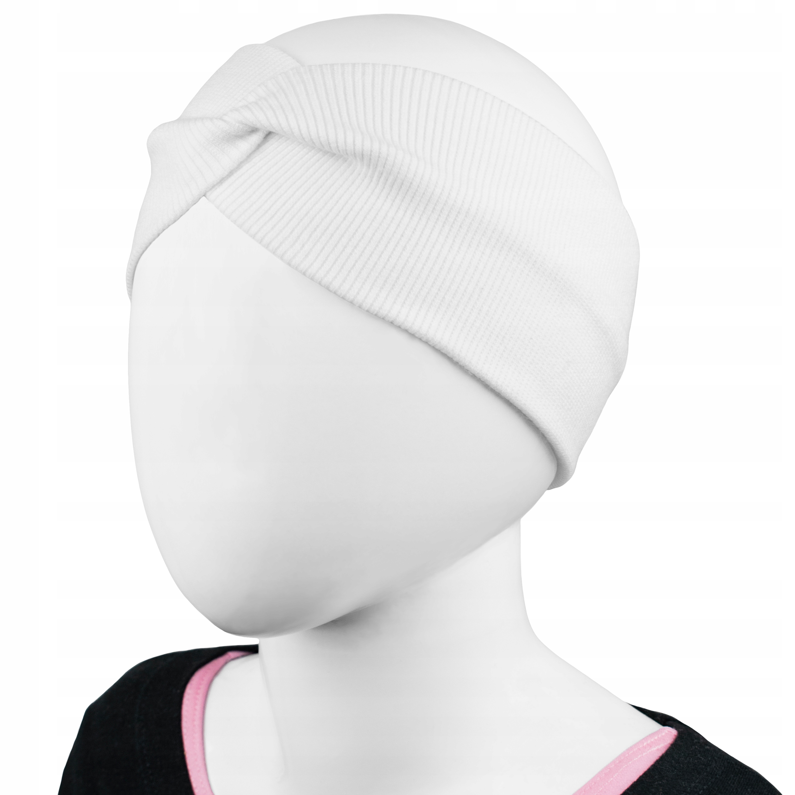 Modna opaska przeplatana elastyczna 6 lat+ biała