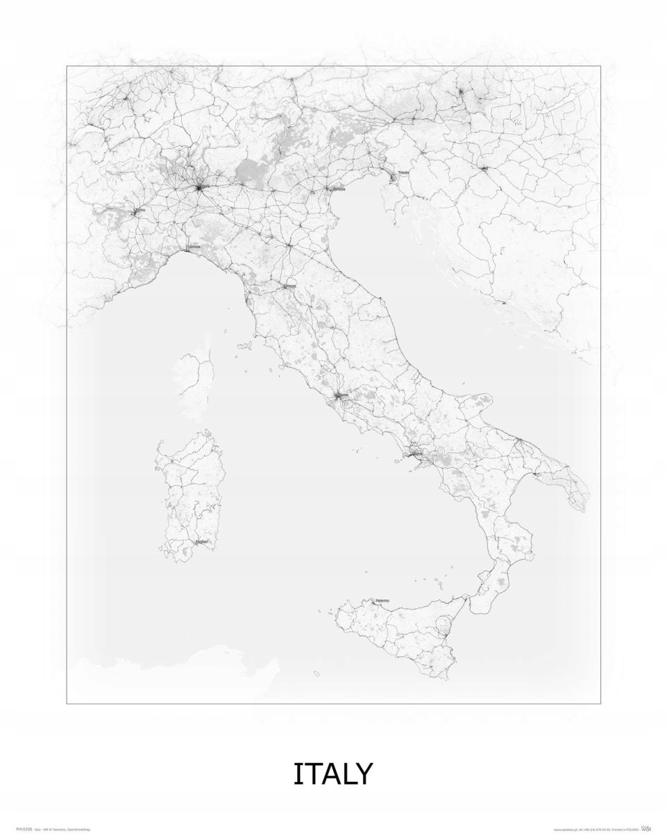 

Mapa Italy Włochy plakat na ścianę 40x50 cm