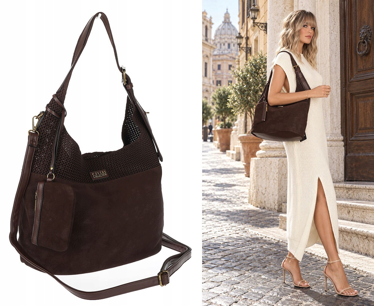 Dámská shopper kabelka prostorná, módní do práce, taška, taška CC803 Čokoládová