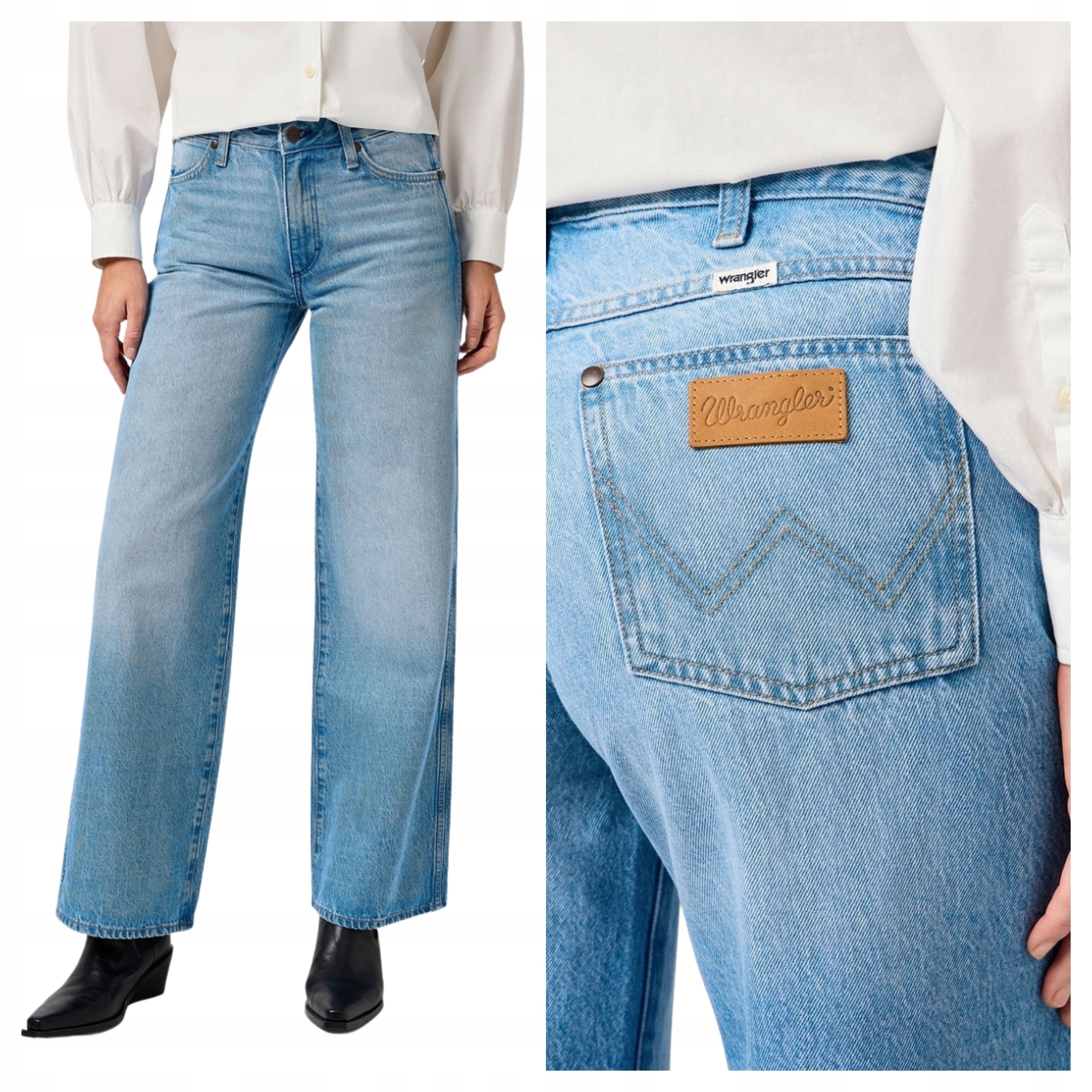 Dámské kalhoty Wrangler World Wide Modré, rozšířené W28 L32