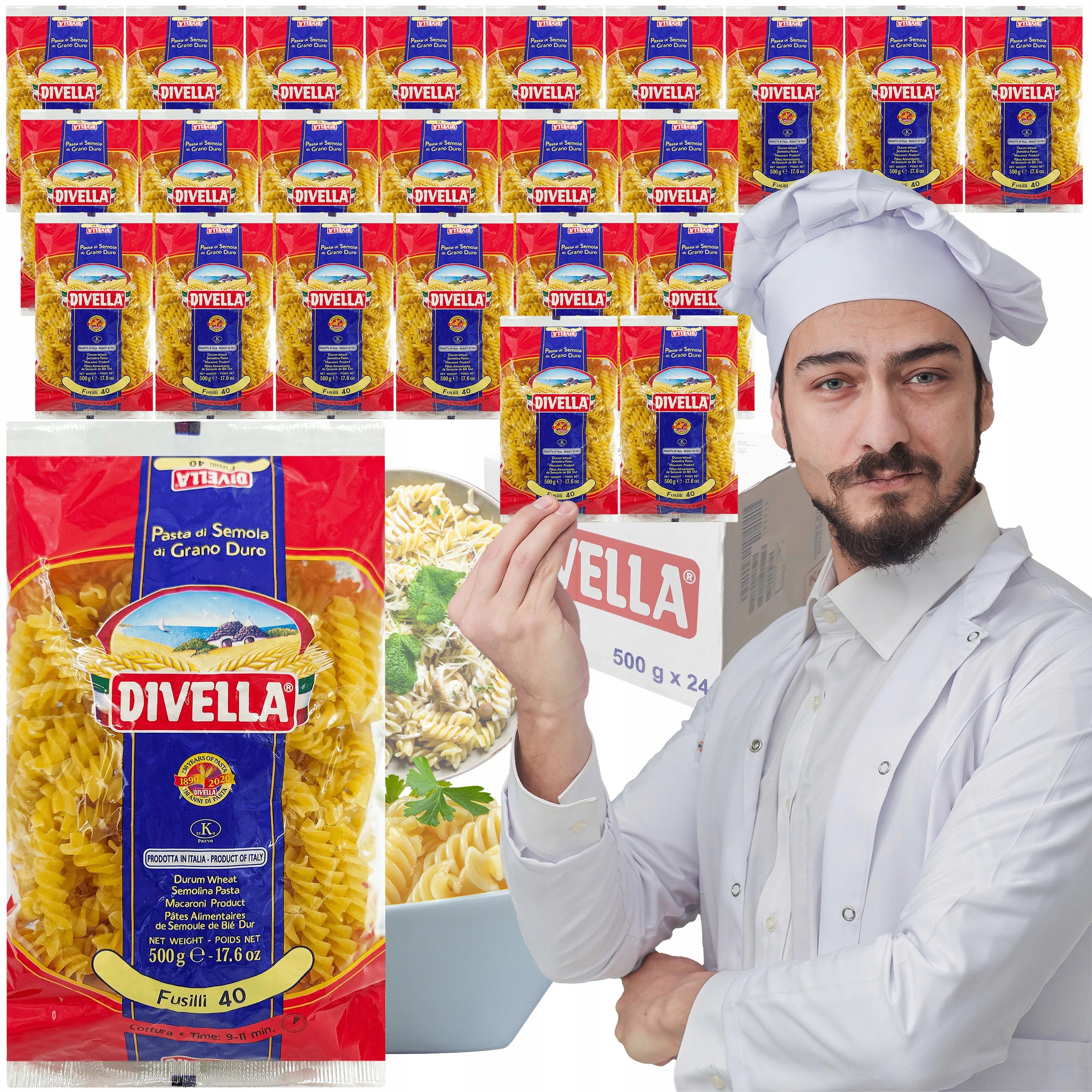 Těstoviny Fusilli Divella 500 g x 24 Kartonů