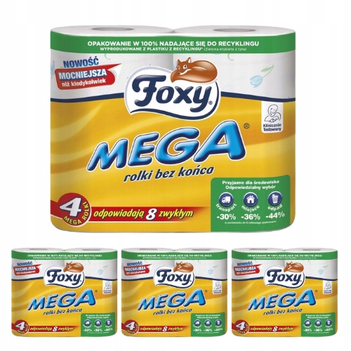 

Papier toaletowy Foxy Długi (4 rolki) Pakiet