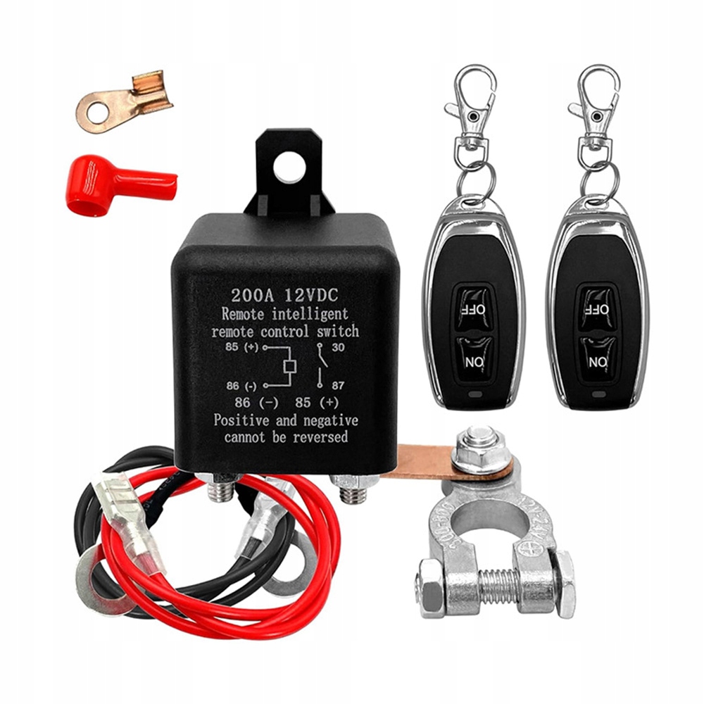 Dálkový automatický vypínač odpojovač baterie 12V 200A 2x dálkové ovládání