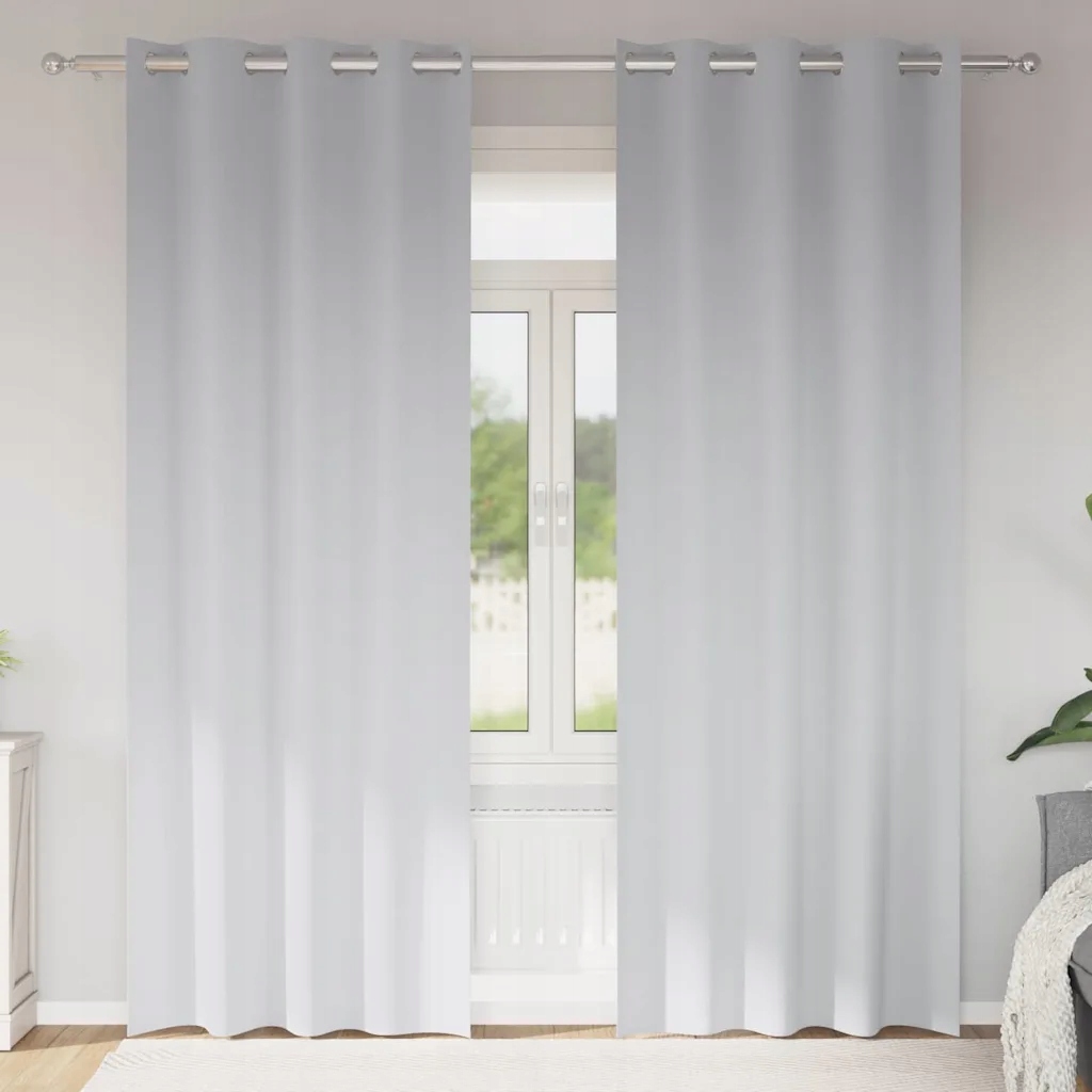 vidaXL Závěsy na zatemnění s kroužky 2 pcs Světlá šedá 245 x 140 cm