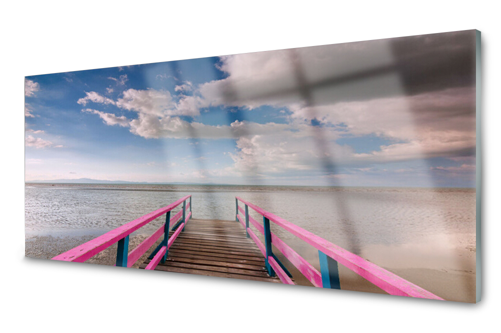 

Panel szklany do kuchni Dekor Most Morze 125x50