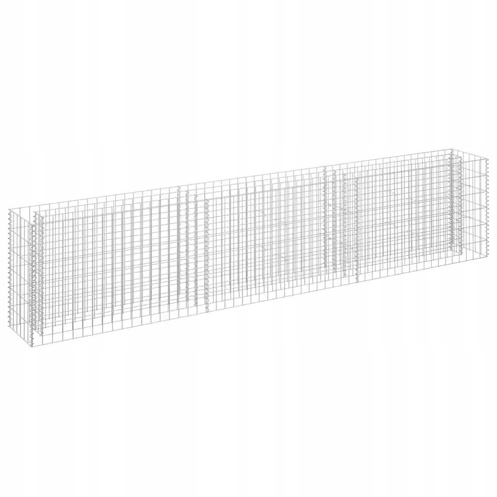 Gabionový květináč Vyvýšený 270x30x60 cm Ocel Galvanizovaná Stříbrná
