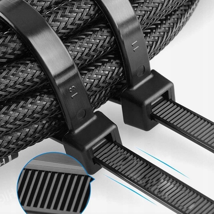 MOCNE OPASKI ZACISKOWE KABLOWE TRYTKI TRYTYTKI CZARNE TAŚMA 4.8x300 100szt Marka KARWIL