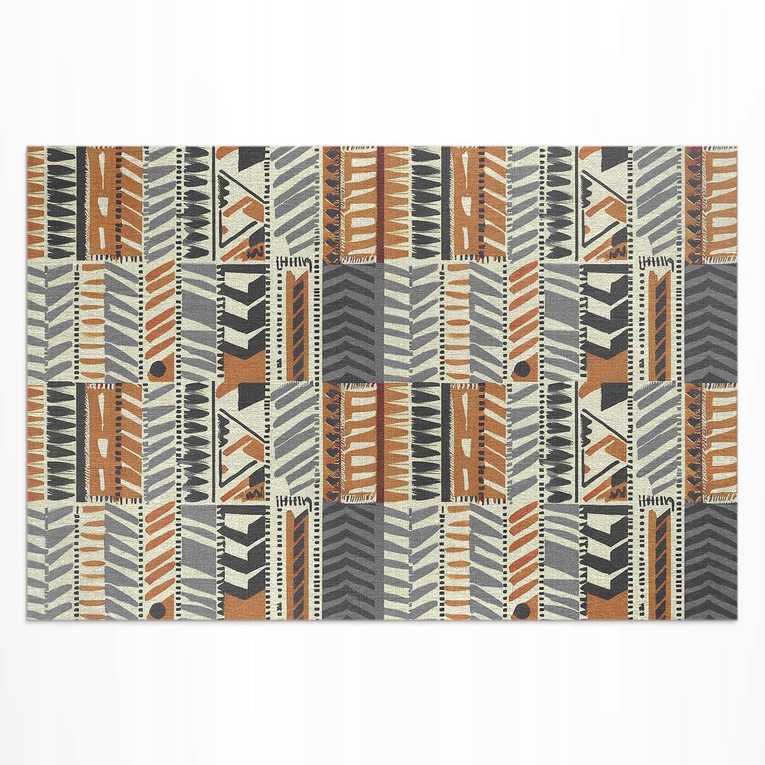 Terasový vinylový koberec Boho lineárne abstrakcie indiánsky štýl 150x100 cm