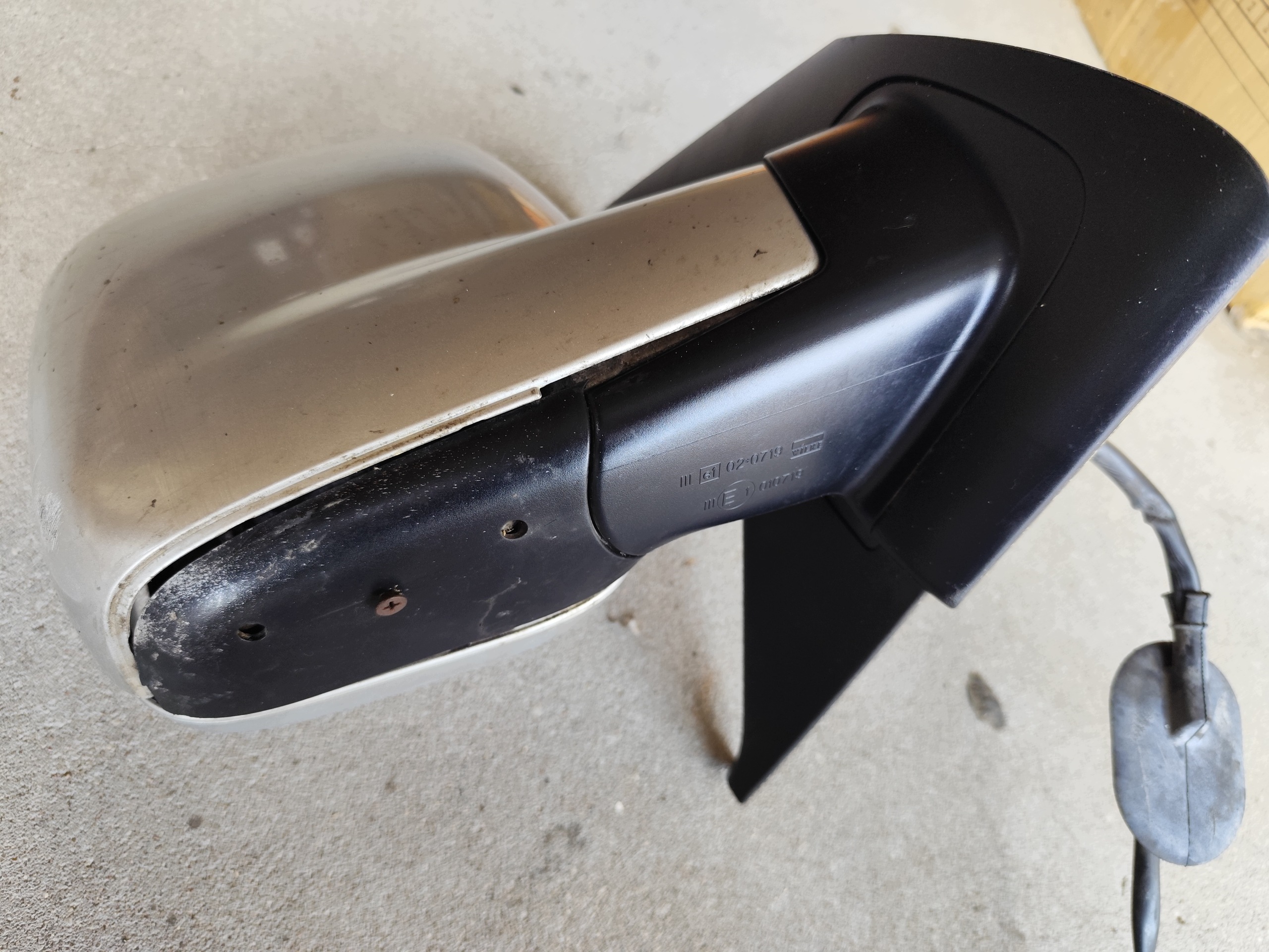 VW T5 mirror right of the passenger/ pasazer 9 PIN silver