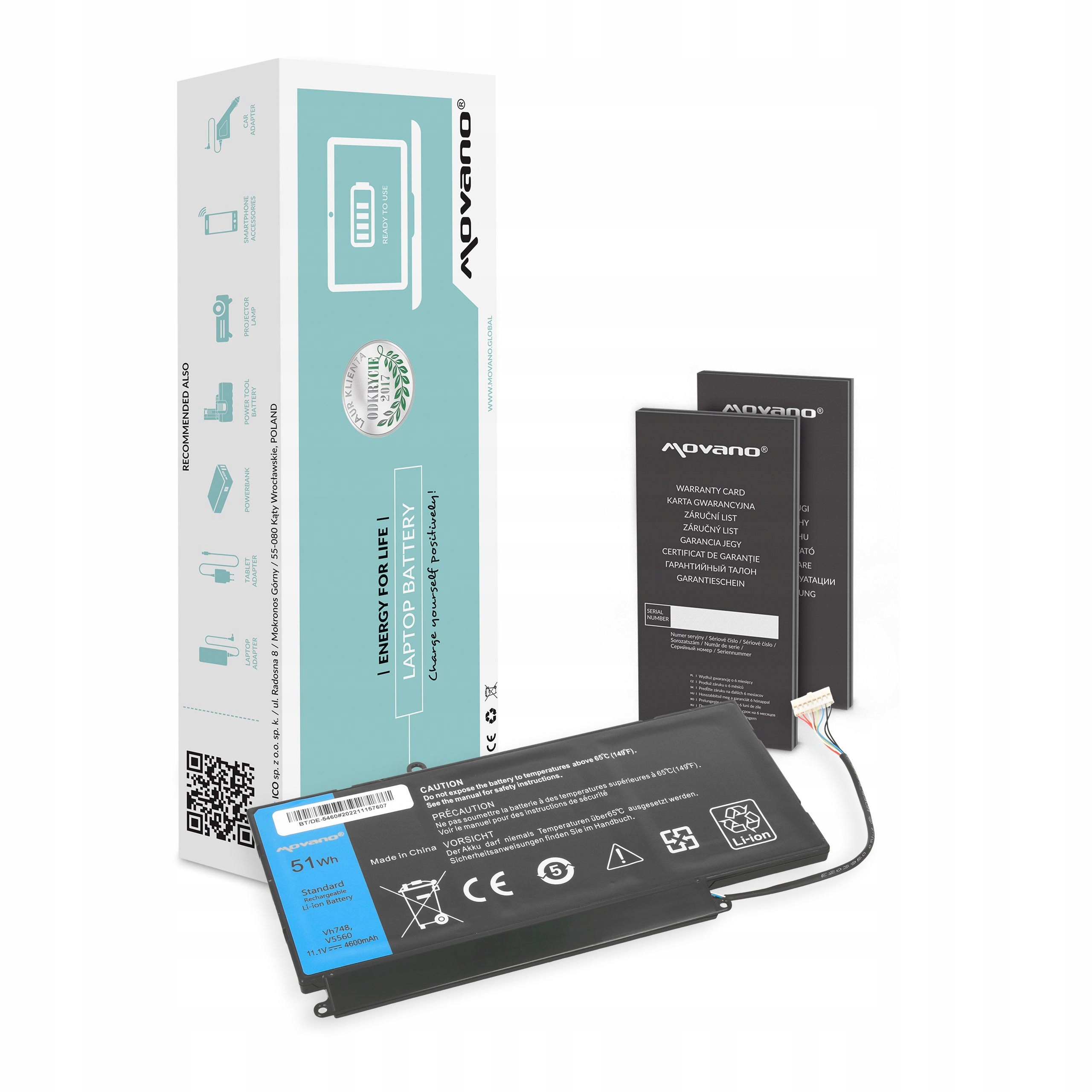 Baterie Movano pro Dell Vostro 5460 5480 5560 P34F