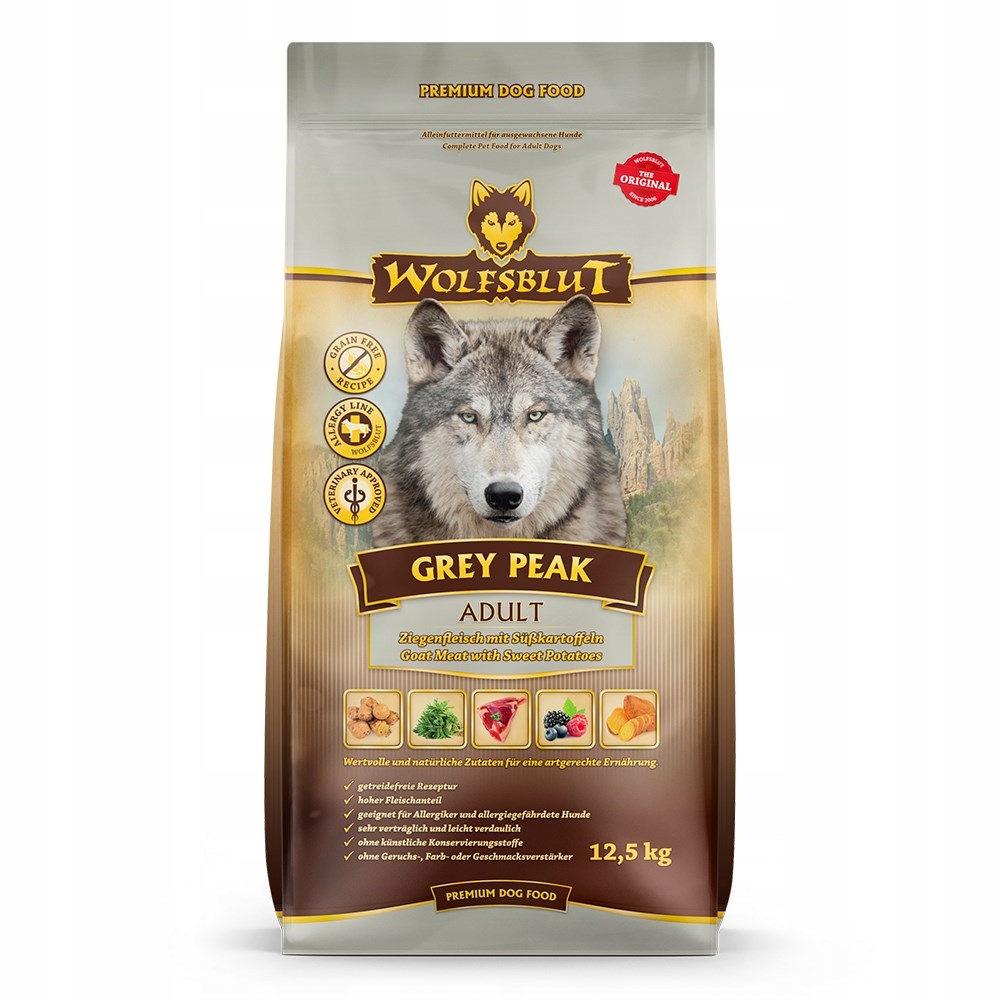 Levně Wolfsblut Grey Peak Adult koza/sladké brambory 12,5 kg