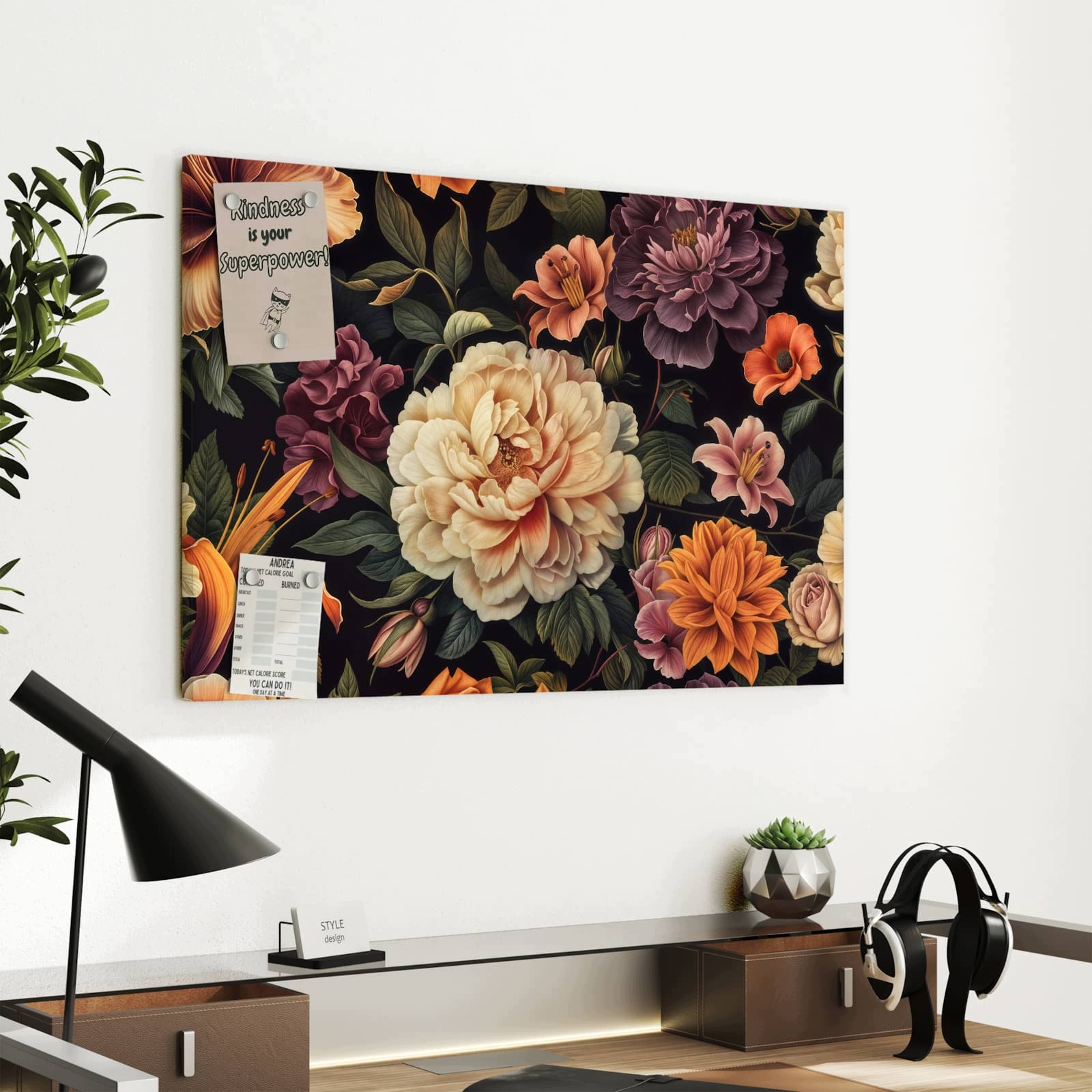 Magnetická tabule Louka květinová Umění 60 × 40 cm