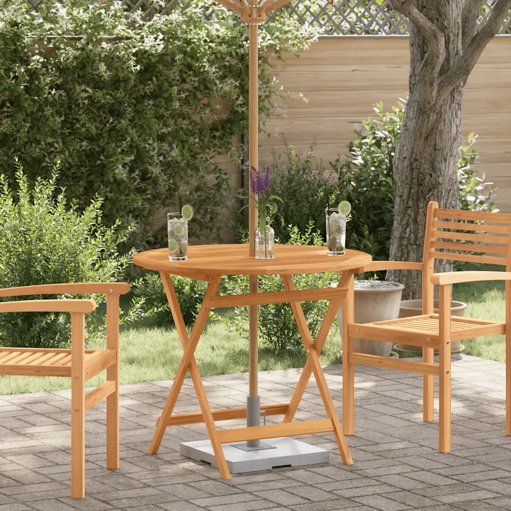 vidaXL Skládací zahradní stůl Ø 90 x 75 cm masivní eukalyptové dřevo