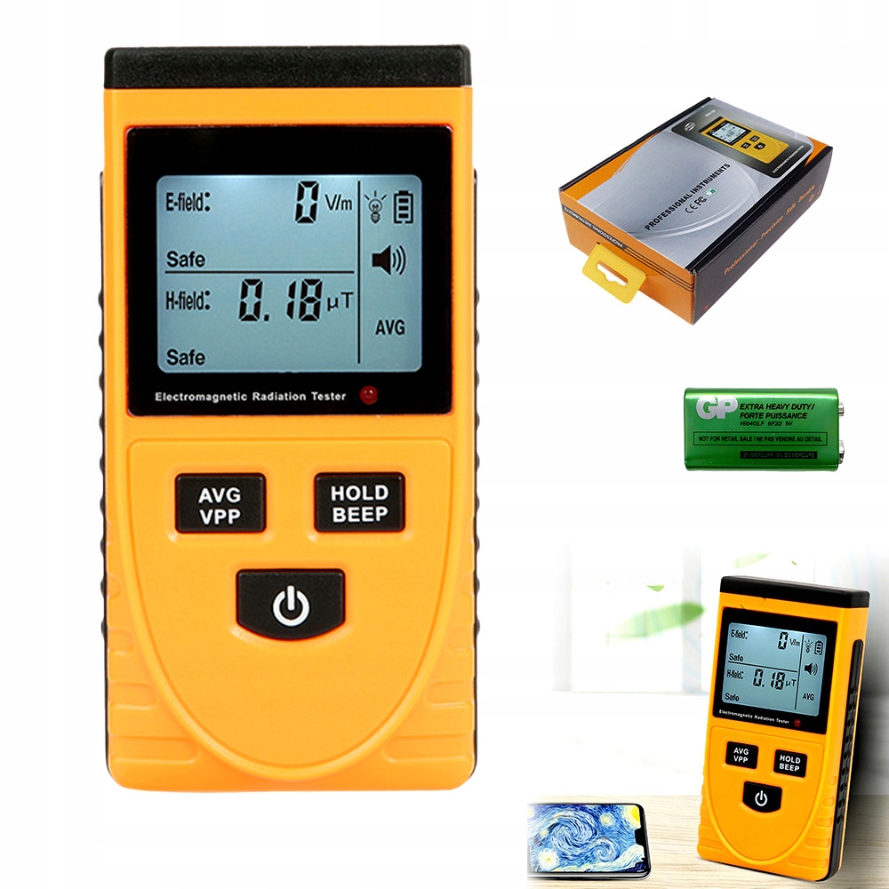 Měřič Elektromagnetického Pole Tester Vln Záření 5G LCD Ce