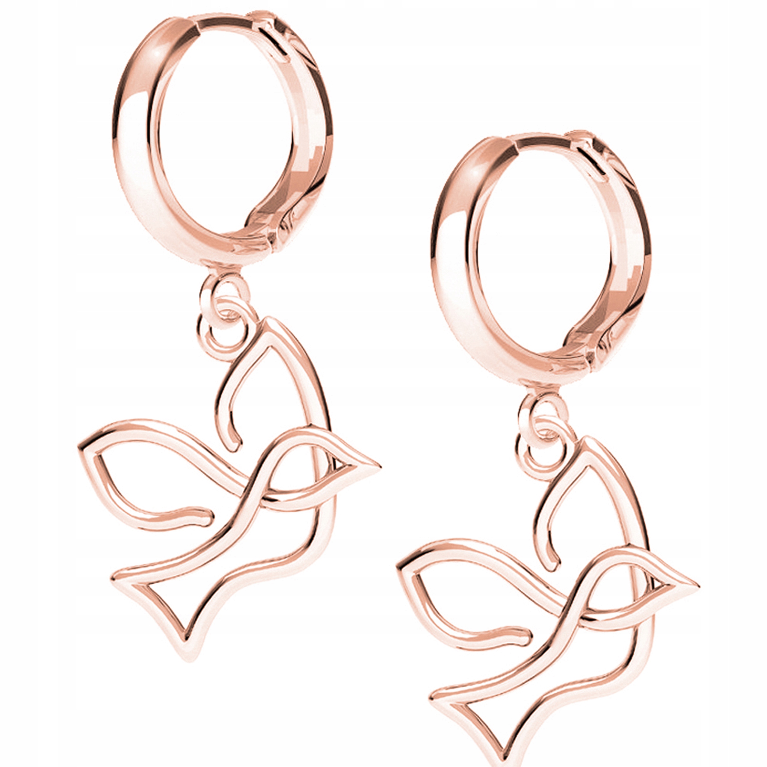 Náušnice Ptáček růžové zlato 925