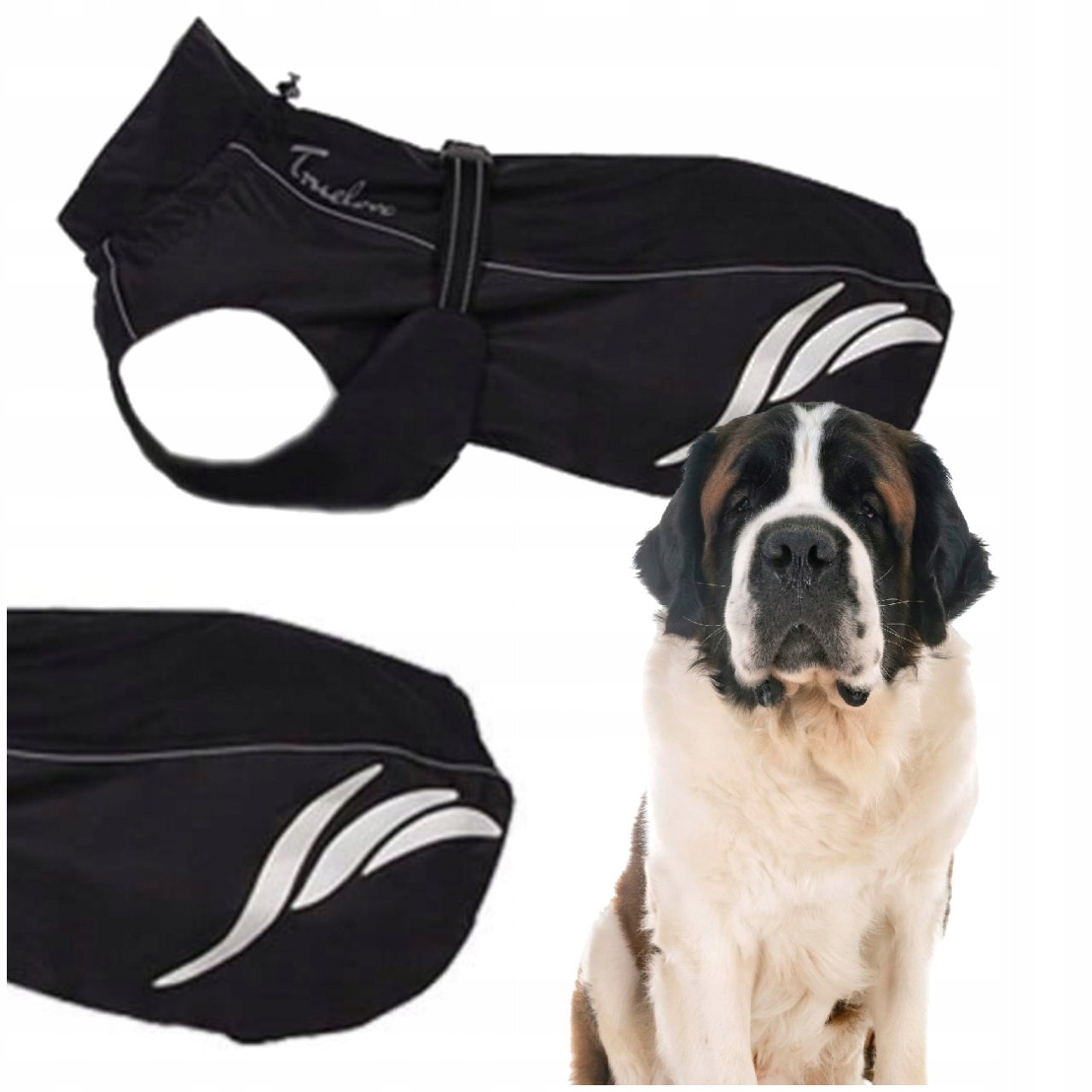 Levně Voděodolná Bunda Pro Psa Pláštěnka Truelove Černá 7XL (70 CM)