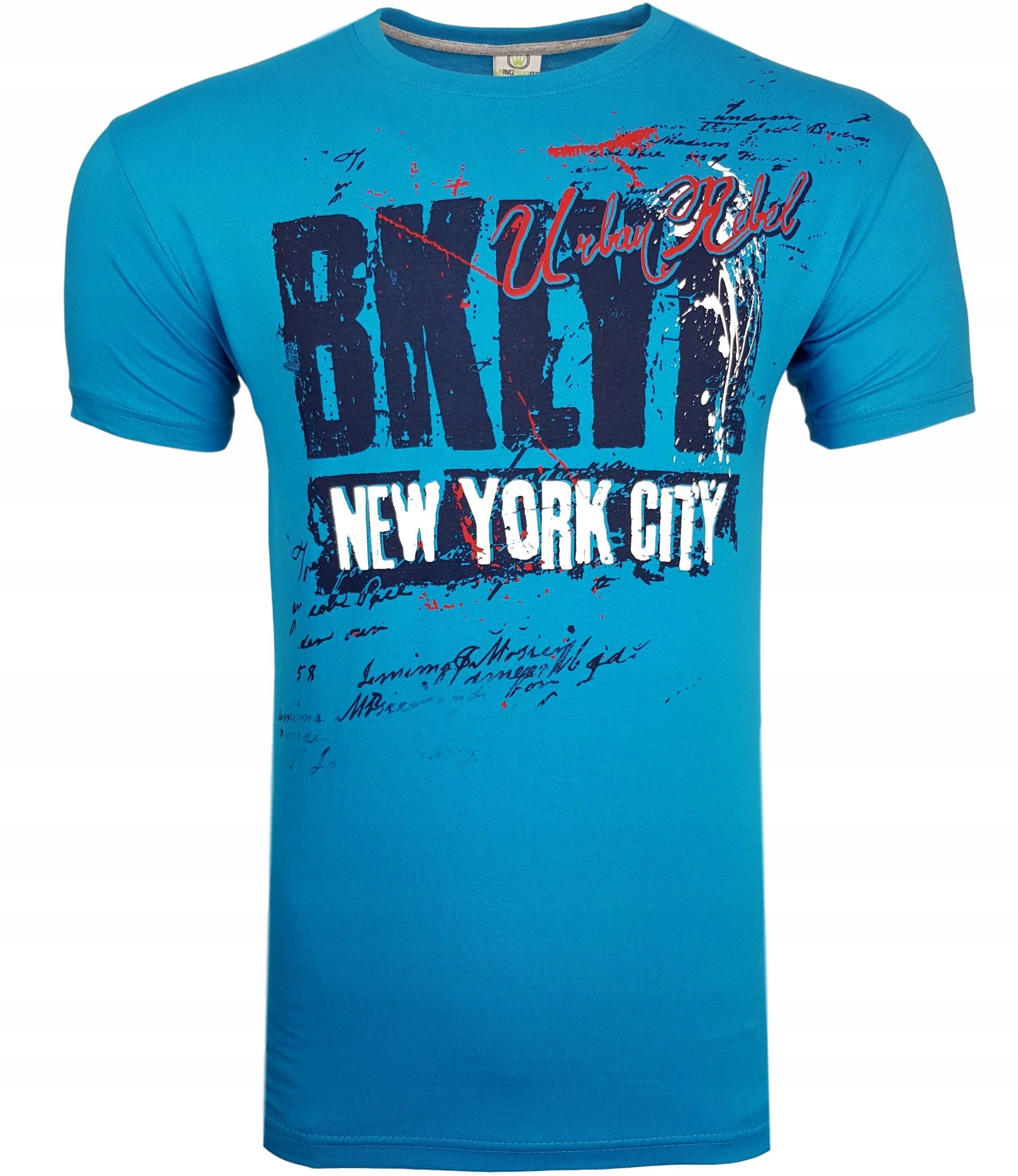 

Koszulka Męska T-shirt _ Błękitny T493 _ r. XXL