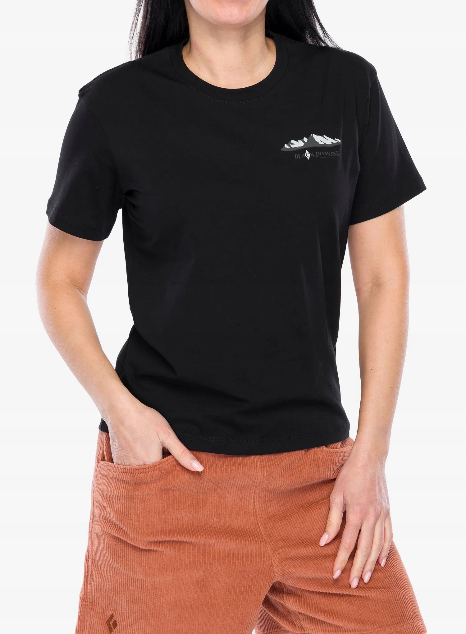 Dámské bavlněné tričko Black Diamond Mountainscape Ss Tee černá S