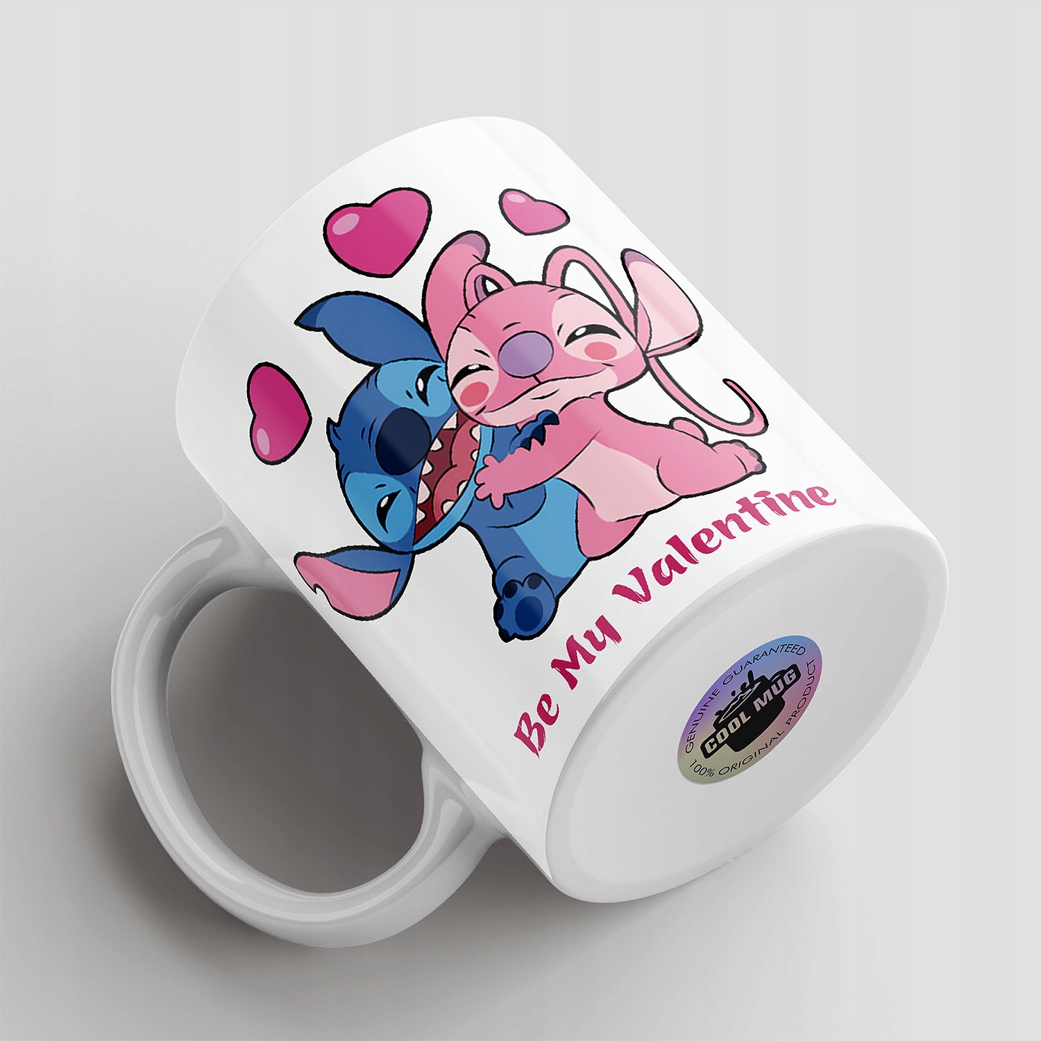 KUBEK NA WALENTYNKI LILO I STITCH BE MY VALENTINE PREZENT JAKOŚĆ Materiał ceramika