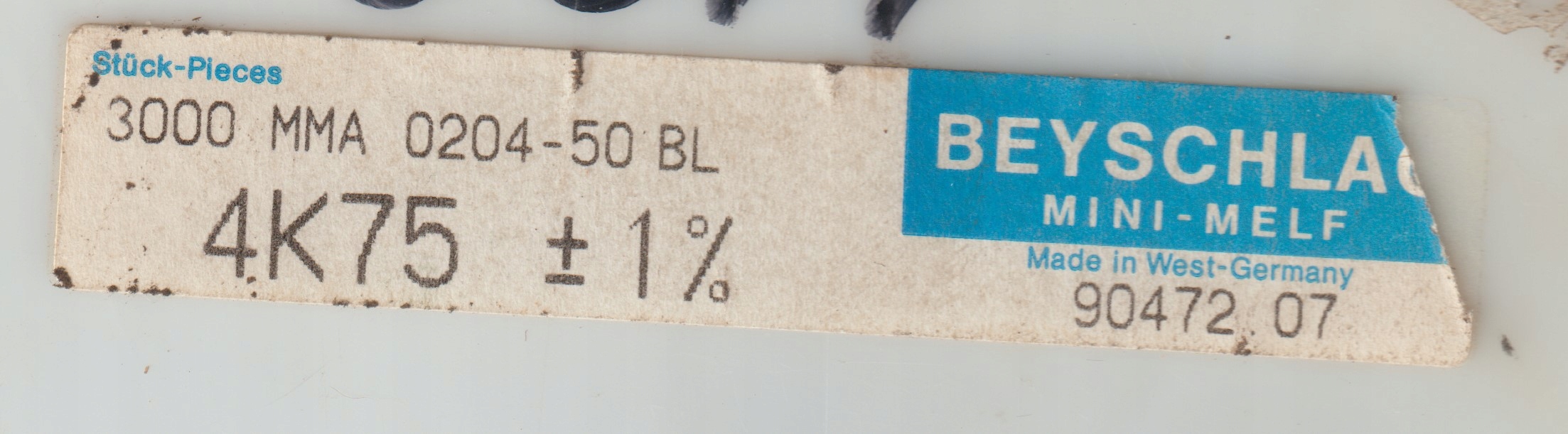 [100szt] 4K75 1% 50ppm rezystor Smd minimelf MMA0204 Beyschlag low noise