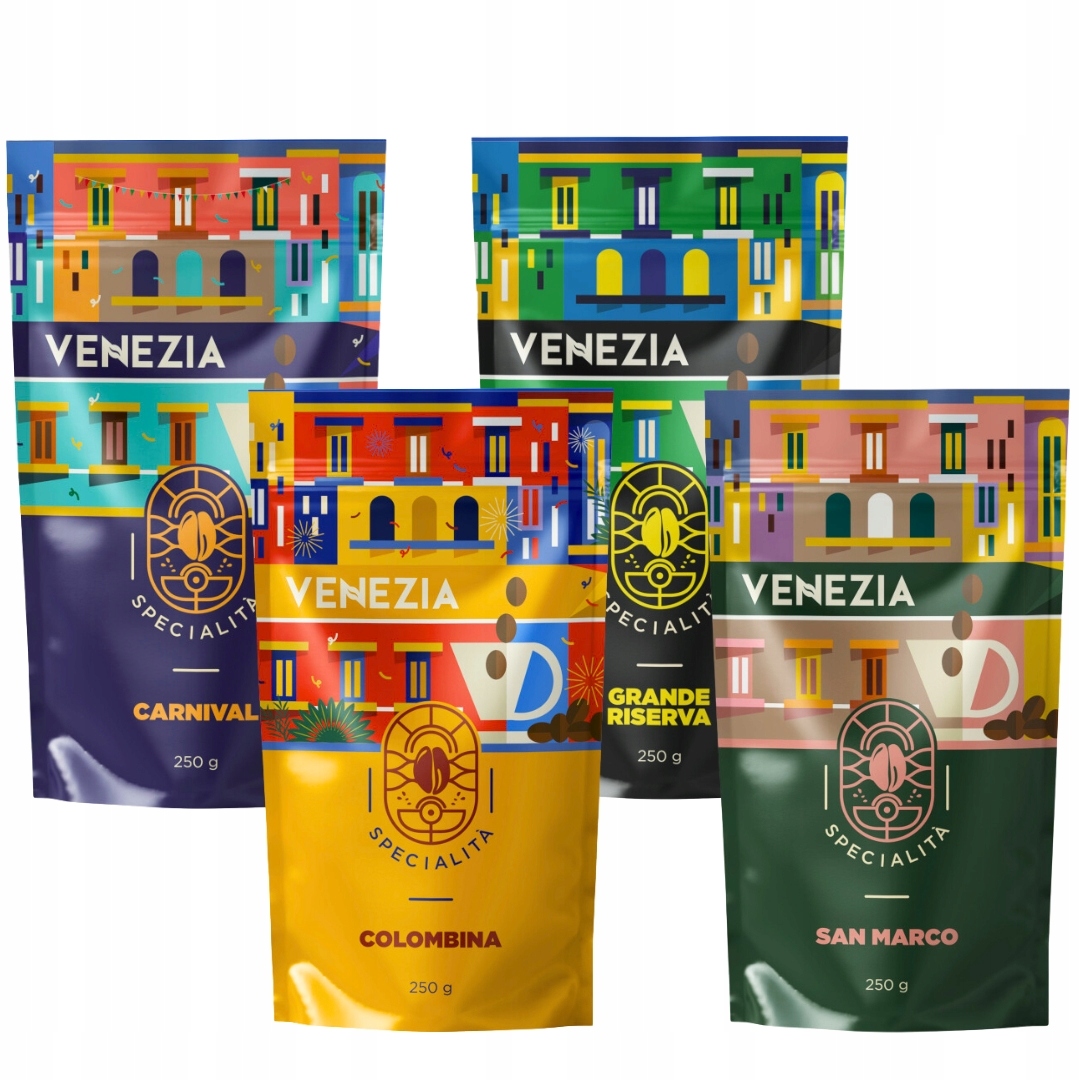 Levně Káva zrnková Venezia Sada 4 káv Premium pro znalce 4x 250 g