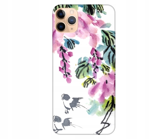 

Etui pokrowiec do iPhone 11 Pro Max Kwiaty akwarel