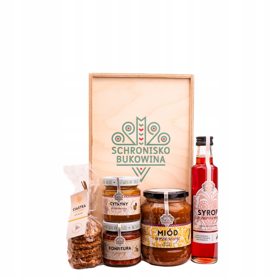 Levně Dárková sada Schronisko Bukowina citron med kdoule sirup sušenky