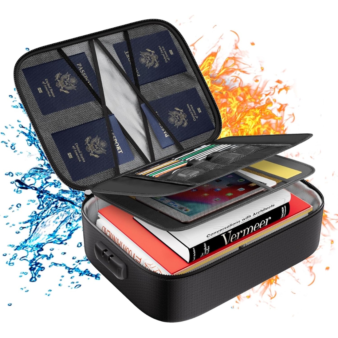 Voděodolná, Ohnivzdorná Cestovní Ochranná Taška Na Doklady, Peníze