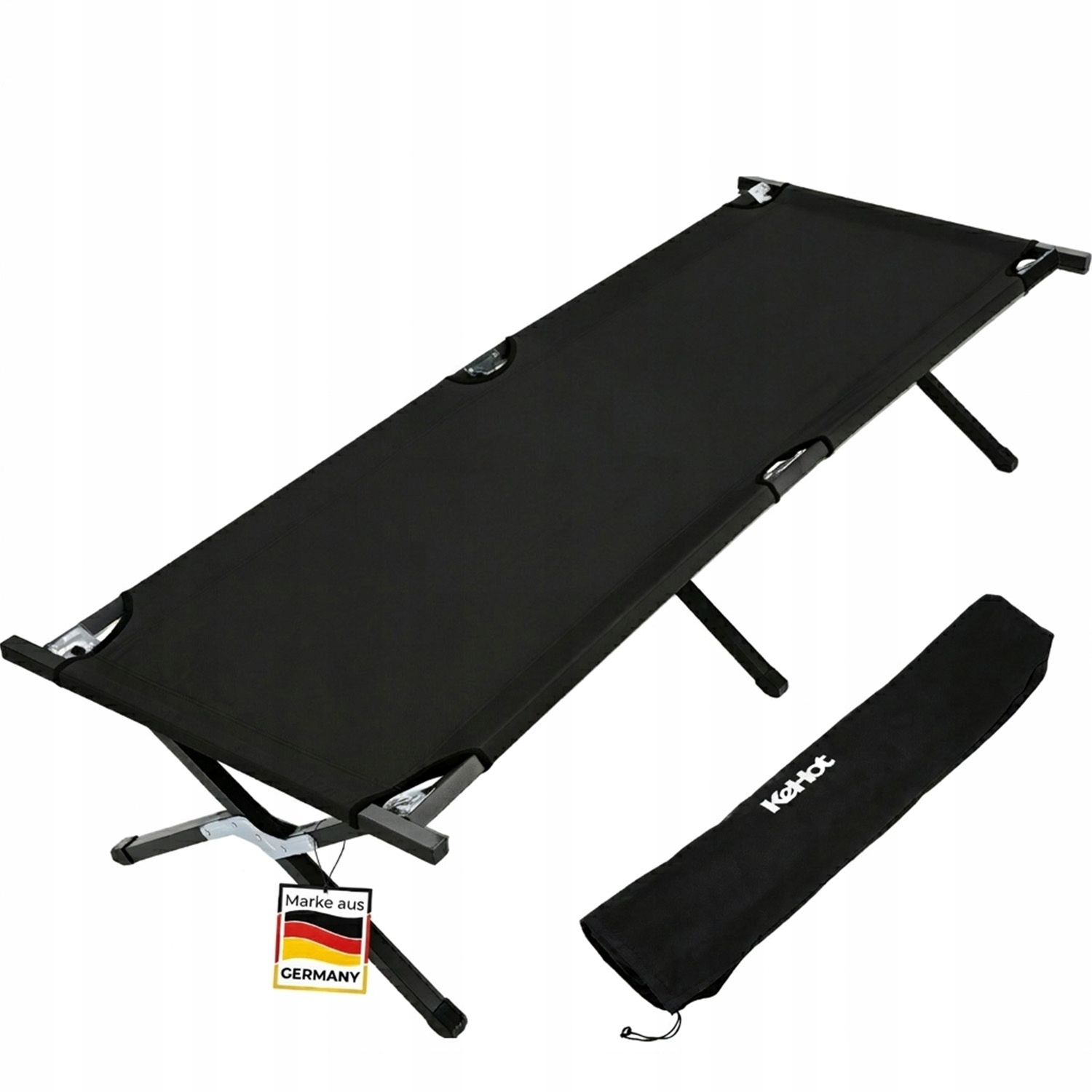 Składane Łóżko Kempingowe 190x72,5 CM 300 Kg Stalowe Przenośne
